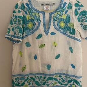 Gretchen Scott aqua and green top